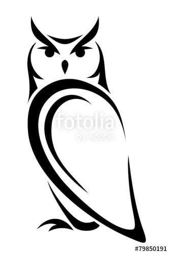334x500 Owl Vector Black Silhouette Stock Image And Royalty Free Vector