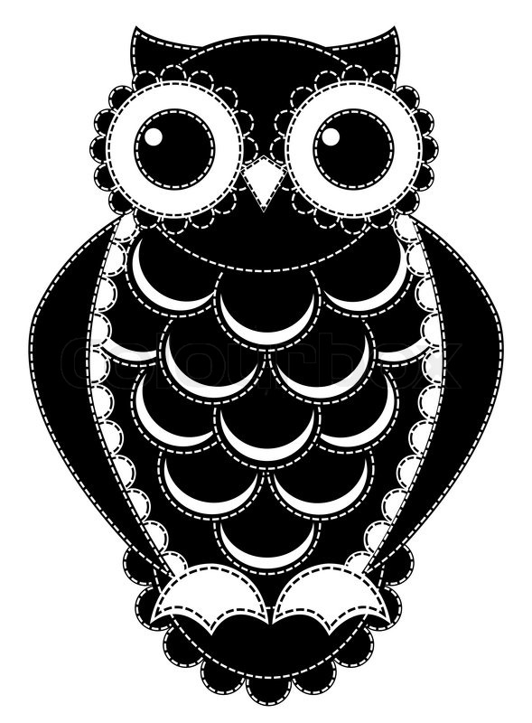 589x800 Silhouette Patchwork Owl Isolated On Stock Vector Colourbox