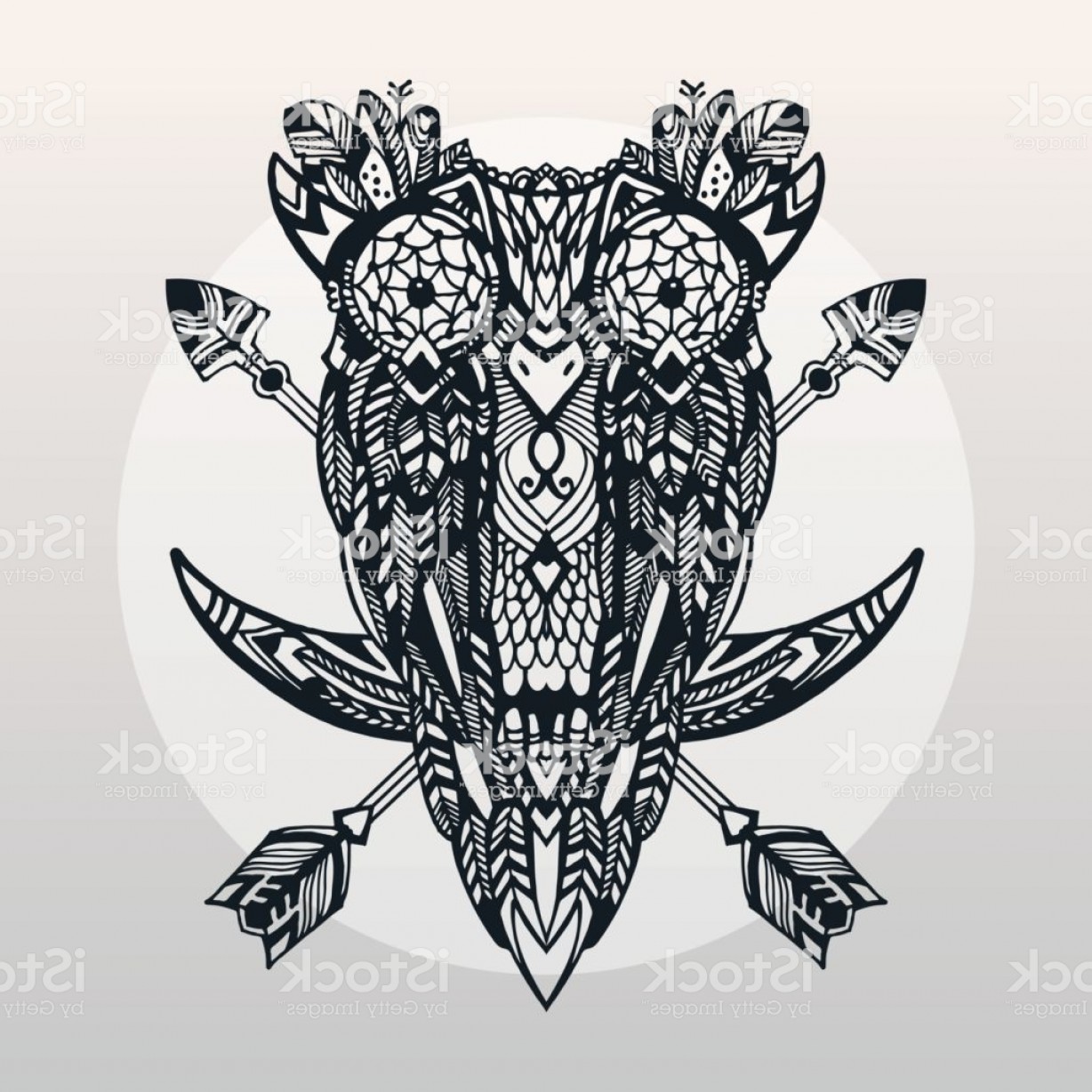 1228x1228 Tattoo Bohemian Owl Vector Illustration Gm Catchsplace