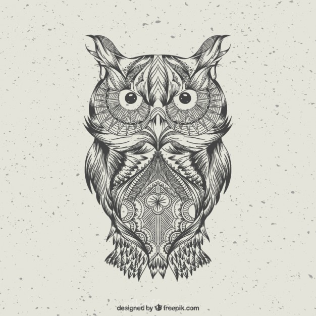 626x626 Hand Drawn Abstract Owl Vector Free Download