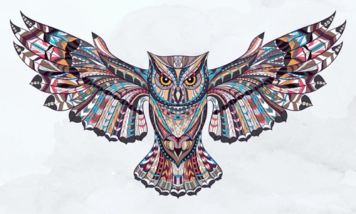 500x300 Owl Pattern Free Vector Download
