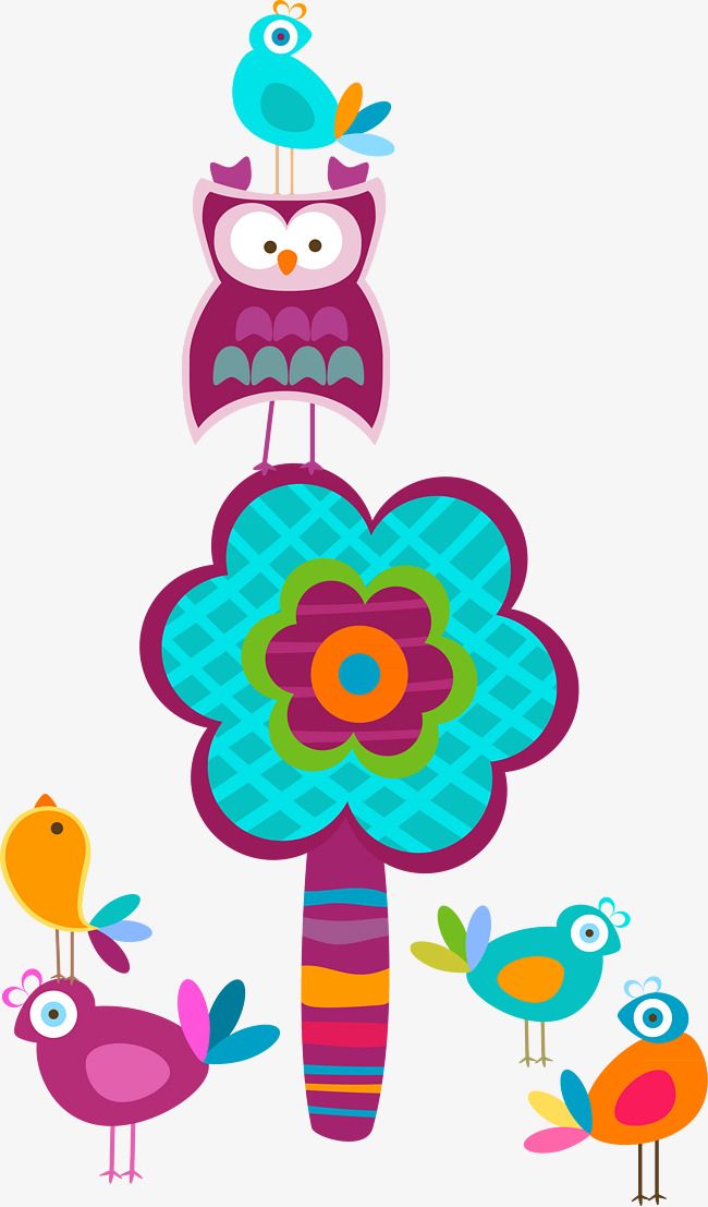 650x1107 Vector Color Flowers Owl Bird, Color Vector, Owl Vector, Bird
