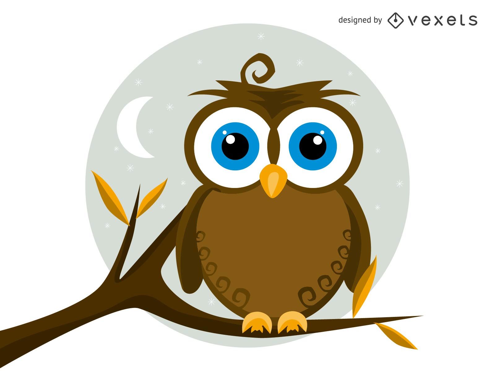 1600x1200 Isolated Vector Owl Illustration