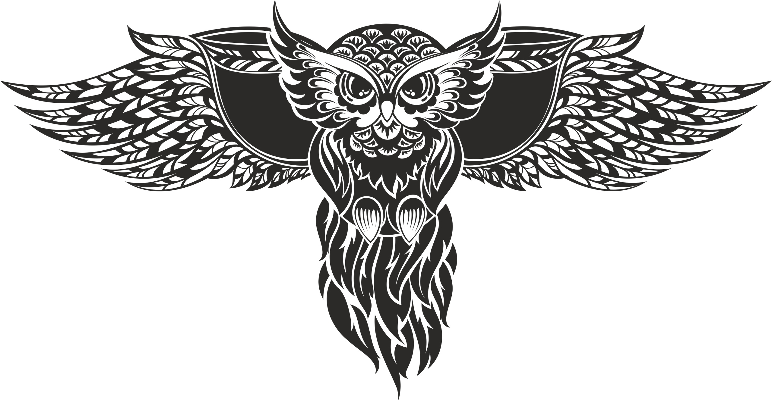 2560x1328 Owl Vector Free Coreldraw
