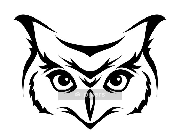 700x525 Head Of Horned Owl Vector Illustration Wall Decal We