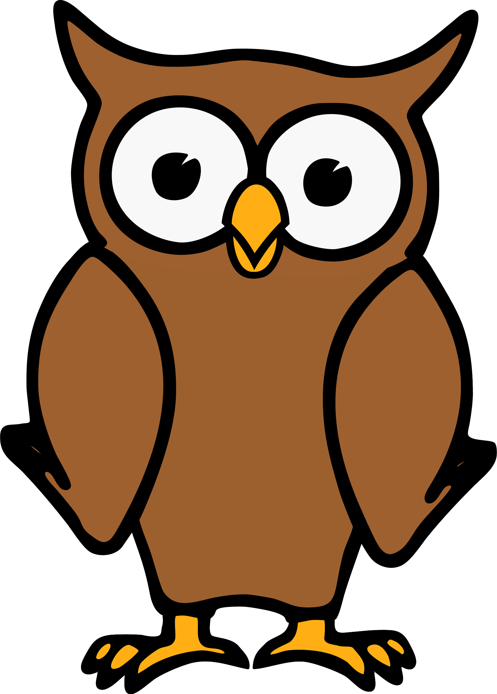 1718x2400 Brown Cartoon Owl Vector Clipart Image