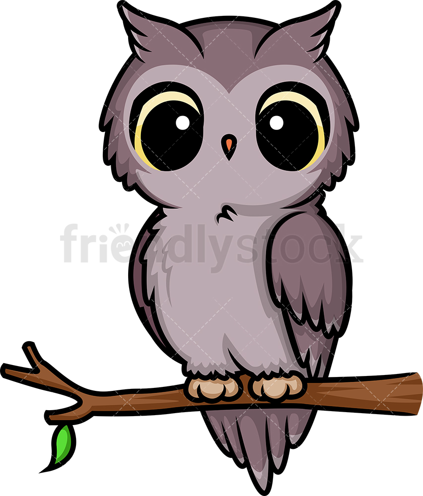 852x1000 Chibi Kawaii Owl Clipart Cartoon Vector