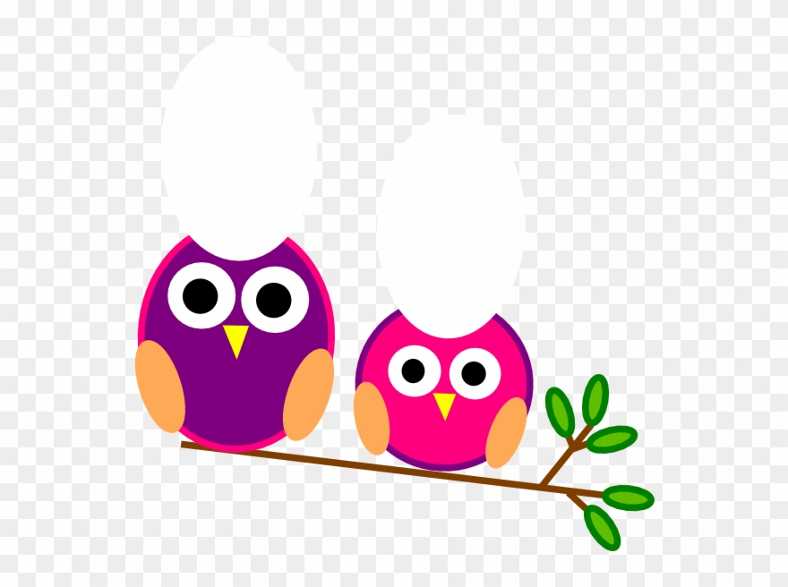 880x656 Cute Pink And Purple Owls Clipart