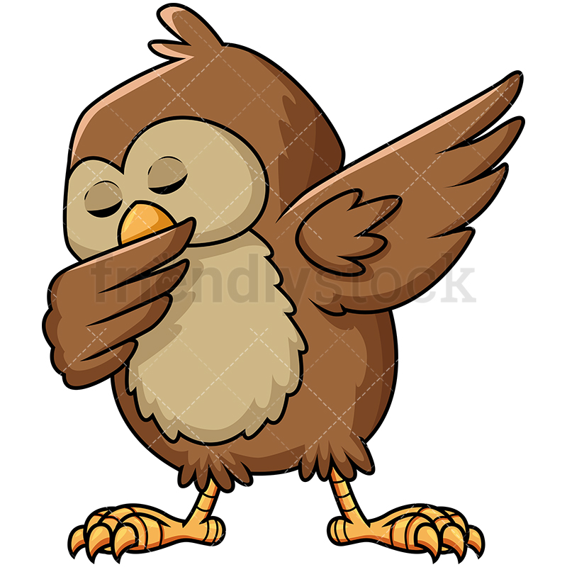 800x800 Dabbing Owl Cartoon Vector Clipart