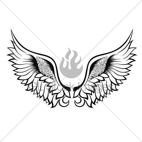500x500 Wings Vector Drawing Tattoo Design Wings