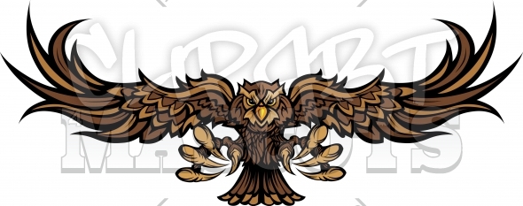 590x233 Owl Mascot Clipart Vector Graphic