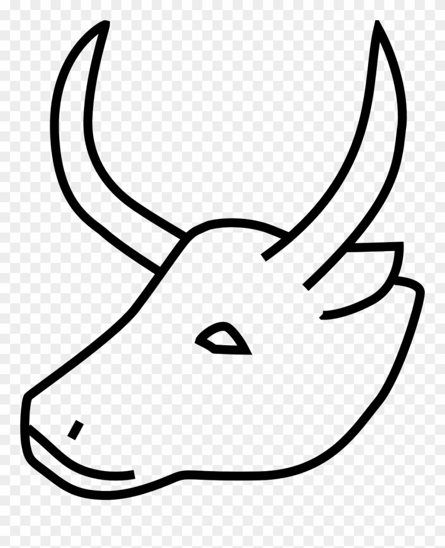 880x1084 Ox Vector Cow Horn Clipart
