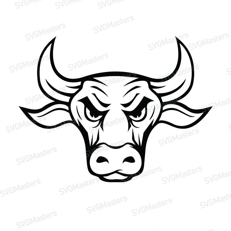 794x794 Bull Head Ox Vector Cow Digital Clipart For Design Or Etsy