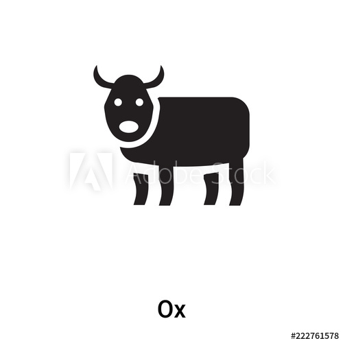 500x500 Ox Icon Vector Isolated On White Background, Logo Concept Of Ox