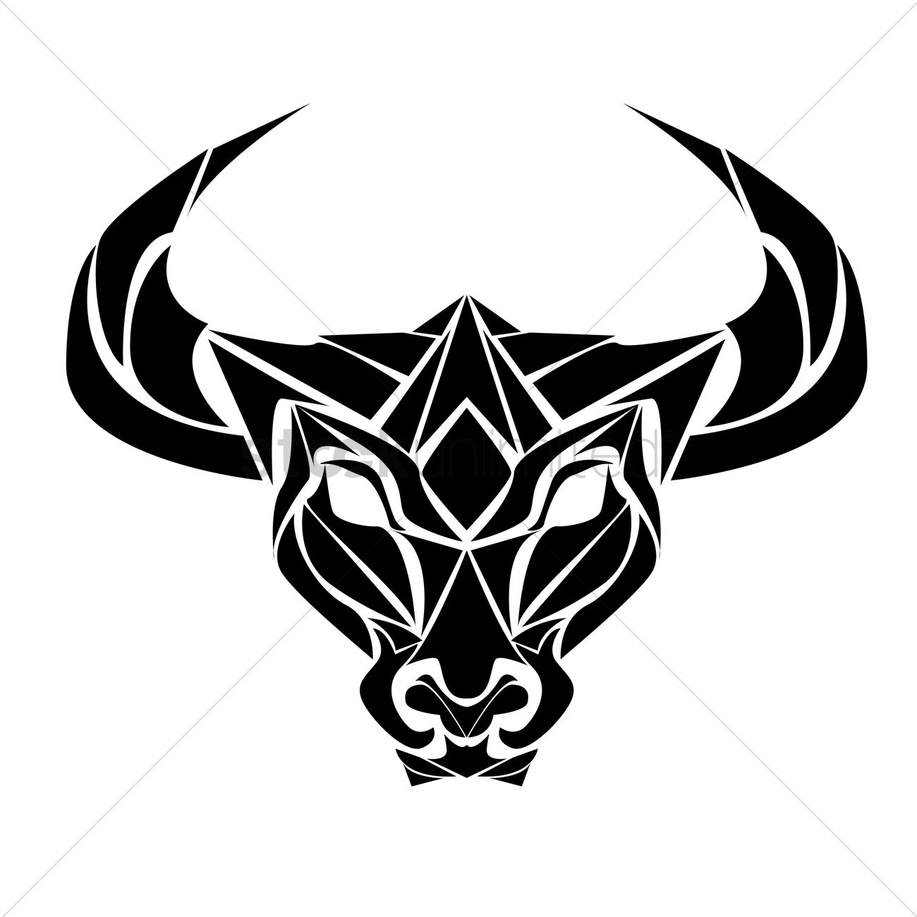 1300x1300 Ox Tattoo Vector Image