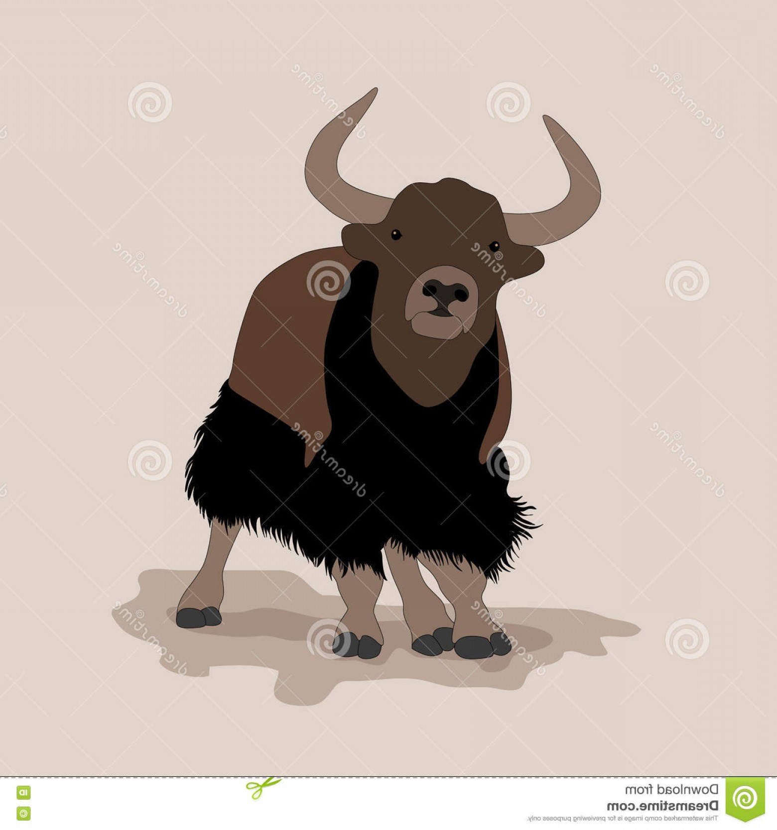 1560x1668 Stock Illustration Musk Ox Mountain Yak Mountain Bull Vector