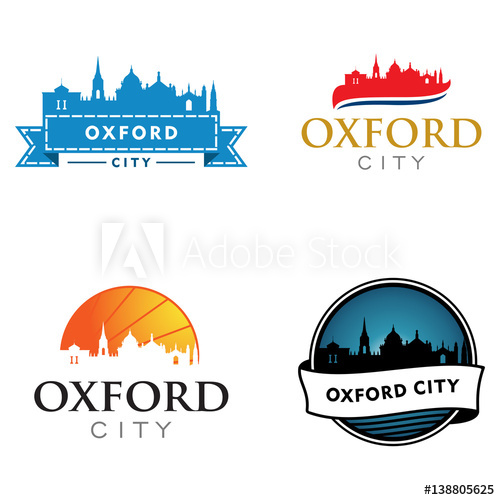 500x500 Oxford City England Skyline Landscape Tour Travel Silhouette Logo