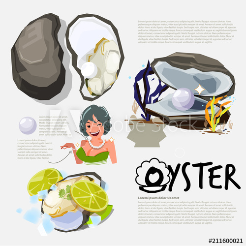 500x500 Oyster Information Graphic Of Oyster And Pearl, Logo For Header