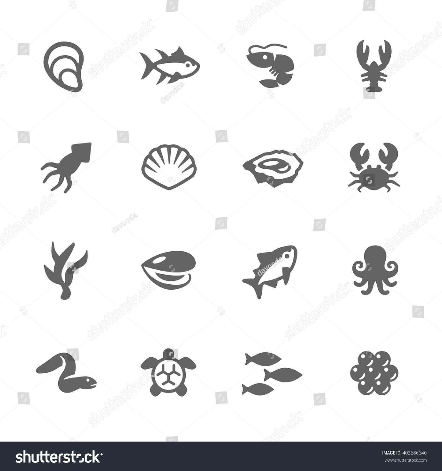 1500x1600 Simple Set Of Sea Food Related Vector Icons Contains Such Icons