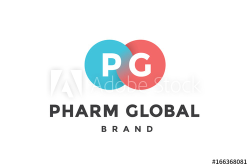 500x334 Emblem Of Business Company With Two Circle, Letter P, G, Text