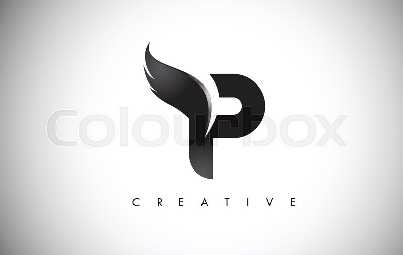 800x507 P Letter Wings Logo Design Icon Stock Vector Colourbox