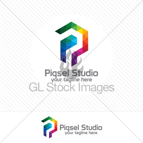 500x500 Colorful Letter P Logo Vector Template Letter P Logo For Gl