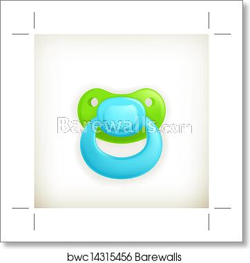 362x382 Pacifier, Vector Icon, Art Print Barewalls Posters Prints