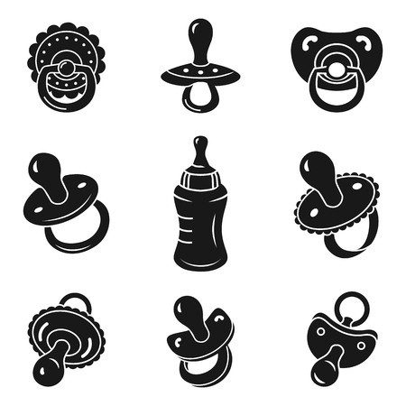 450x450 Pacifier Icons Set Simple Set Of Pacifier Vector Icons For Web