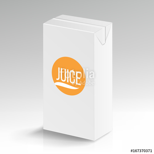 500x500 Juice Package Vector Realistic Mock Up Carton Branding Box