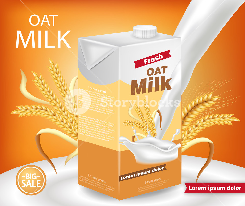 1000x840 Oat Milk Package Vector Realistic With Splash Product Placement
