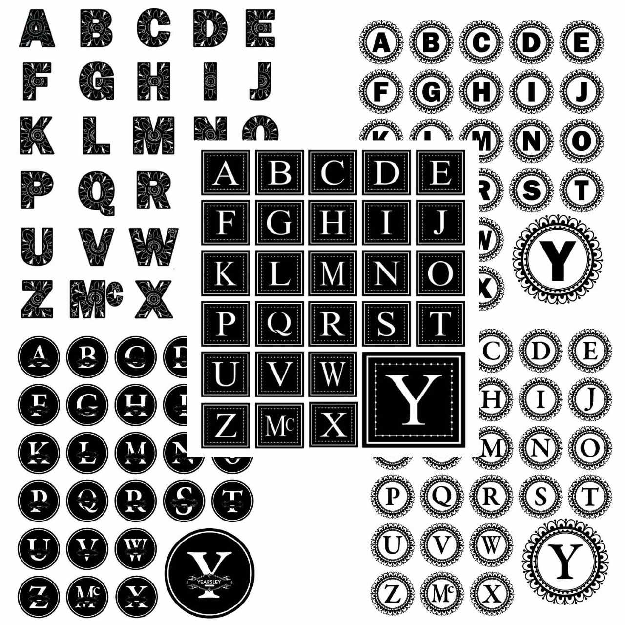 1280x1280 Alphabet Design Letter Vector Art Package, Vector Vinyl