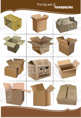 Set Of Carton Packaging Boxes Open And Closed Vector Image 274x400 Set Of Carton Packaging Boxes Open And Closed Vector Image