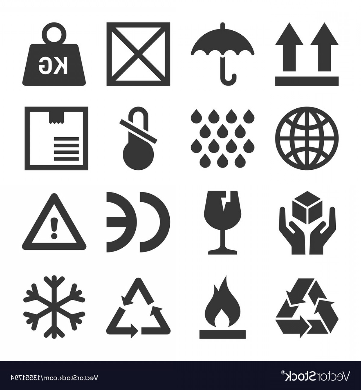 1200x1296 Packaging And Shipping Symbols Set Vector Handandbeak
