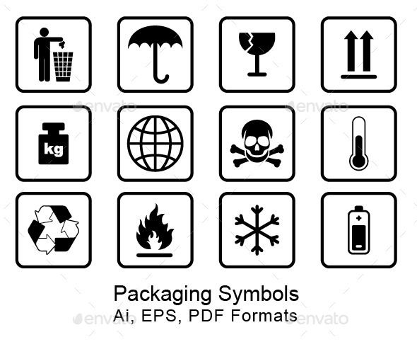 590x483 Packaging Symbols Web Element Vectors Symbols, Packaging