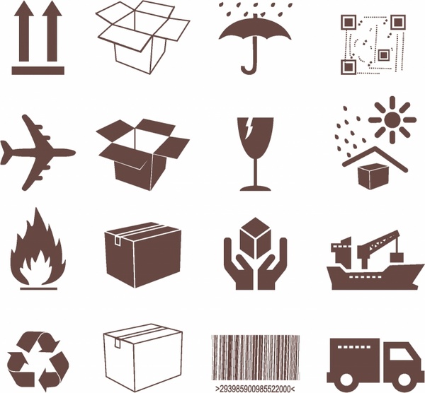 600x556 Packaging Symbols Free Vector In Adobe Illustrator