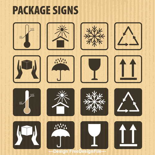 500x500 Packaging Symbols Vector Free Download