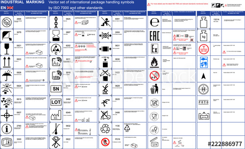 500x304 Industrial Package Marking Vector Set Package Handling Icons
