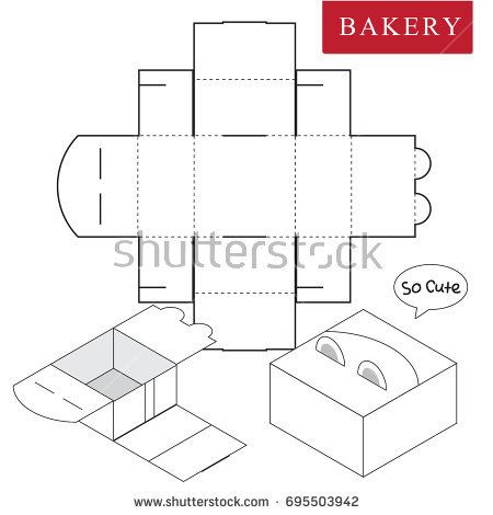 450x470 Package For Bakery Vector Illustration Of Box Package Template