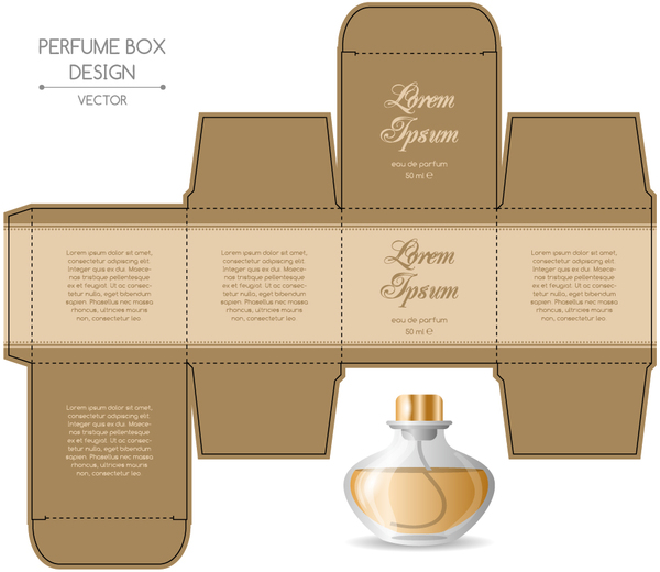 600x520 Perfume Box Packaging Template Vectors Material Free Download