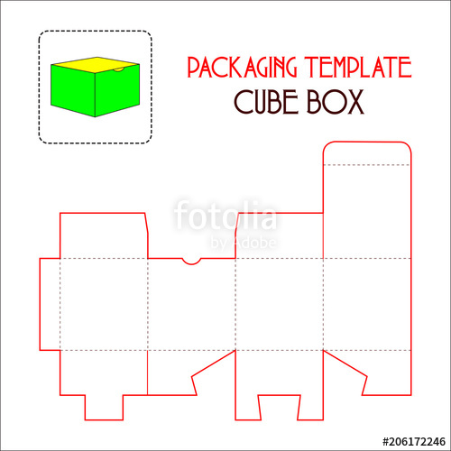 500x500 Cube Box Packaging Template Vector Stock Image And Royalty Free