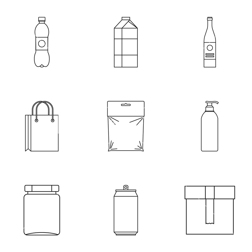 Packaging Icons Set Outline Illustration Of Packaging Vector 1000x1000 Packaging Icons Set Outline Illustration Of Packaging Vector