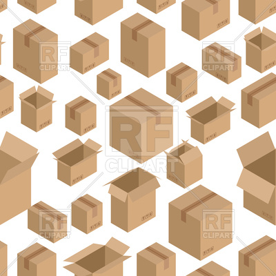 Seamless Pattern With Cardboard Box, Paper Packaging Vector Image 400x400 Seamless Pattern With Cardboard Box, Paper Packaging Vector Image