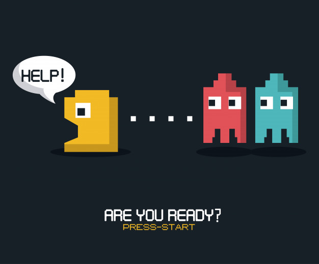 626x519 Are You Ready Press Start With Graphics Of Pacman Game Vector