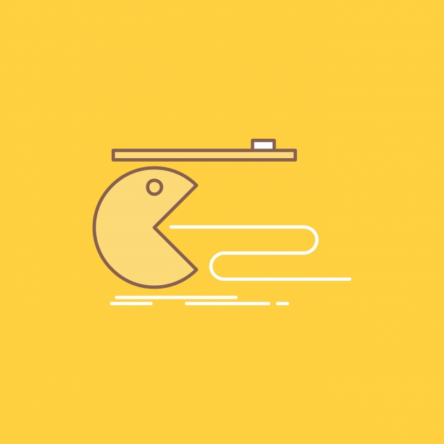 640x640 Character Computer Game Gaming Pacman Flat Line Filled Icon