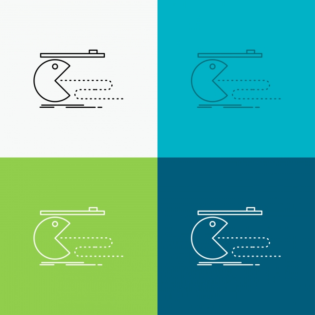 640x640 Character Computer Game Gaming Pacman Icon Over Various Back