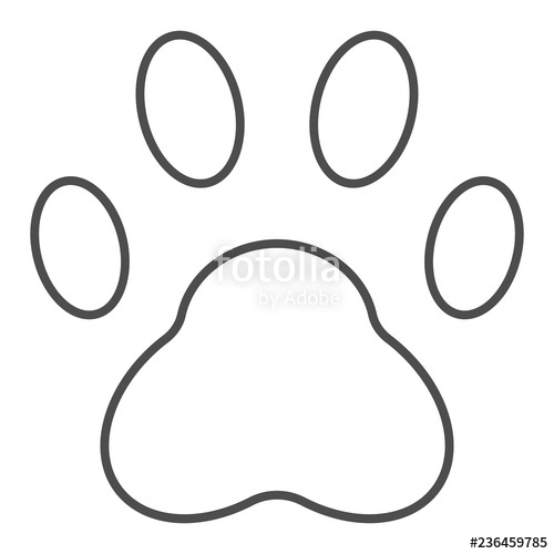 Paw Thin Line Icon Pad Vector Illustration Isolated On White 500x500 Paw Thin Line Icon Pad Vector Illustration Isolated On White