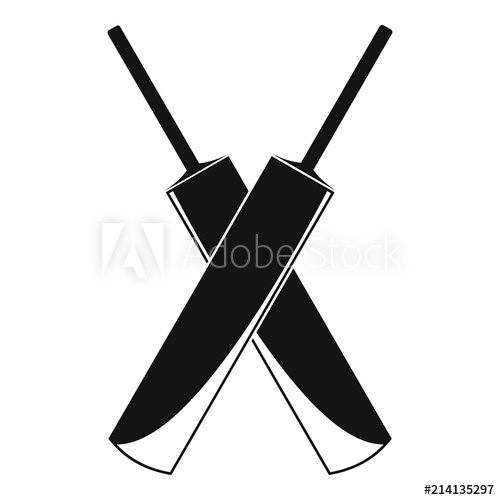 Cricket Crossed Pad Logo Simple Illustration Of Cricket Crossed 500x500 Cricket Crossed Pad Logo Simple Illustration Of Cricket Crossed