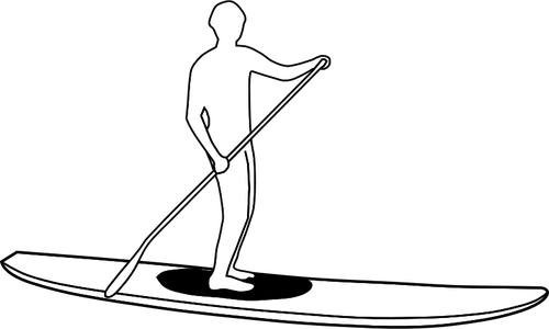 500x300 Stand Up Paddleboard Silhouette Silhouette Vector Image Public