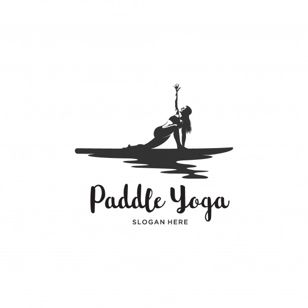 626x626 Women Yoga Paddle Board Logo Illustration Vector Premium Download