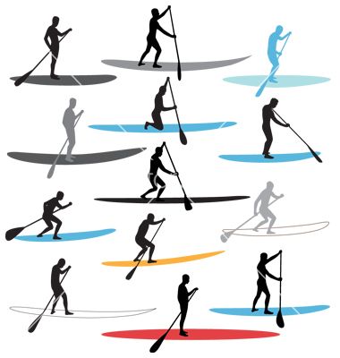 380x400 Free Stand Up Paddle Boarding Sup Vector Art